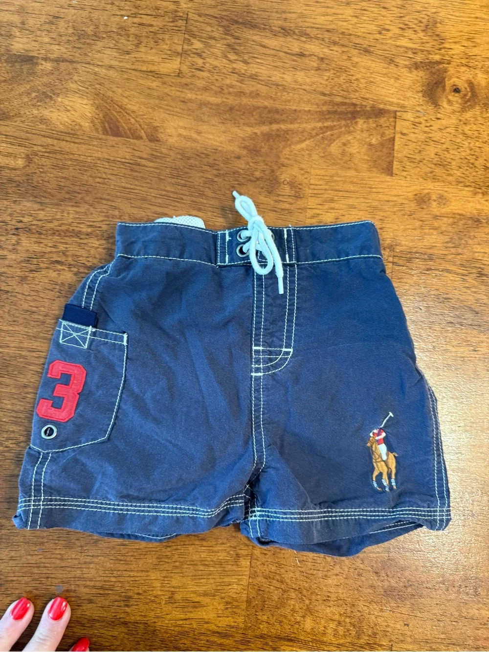 Polo Ralph Lauren Infant Navy Blue Big Pony Cargo Swim Trunks 12 months